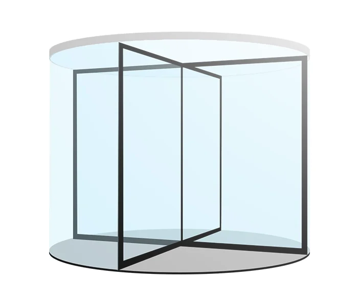 Grafik einer Glasdesign-Karusselltüre