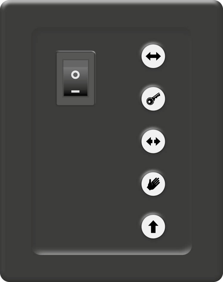 Bedienelement eines automatischen Drehtürantriebs